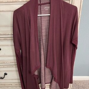 BCG maroon Open-Front Cardigan Sweater